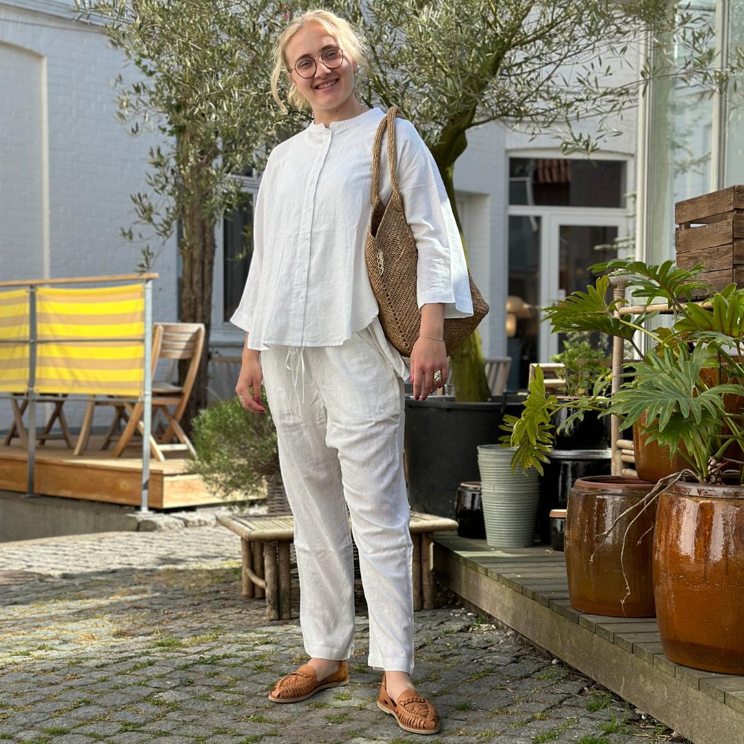 Milano Bukser - Hør - Bright White