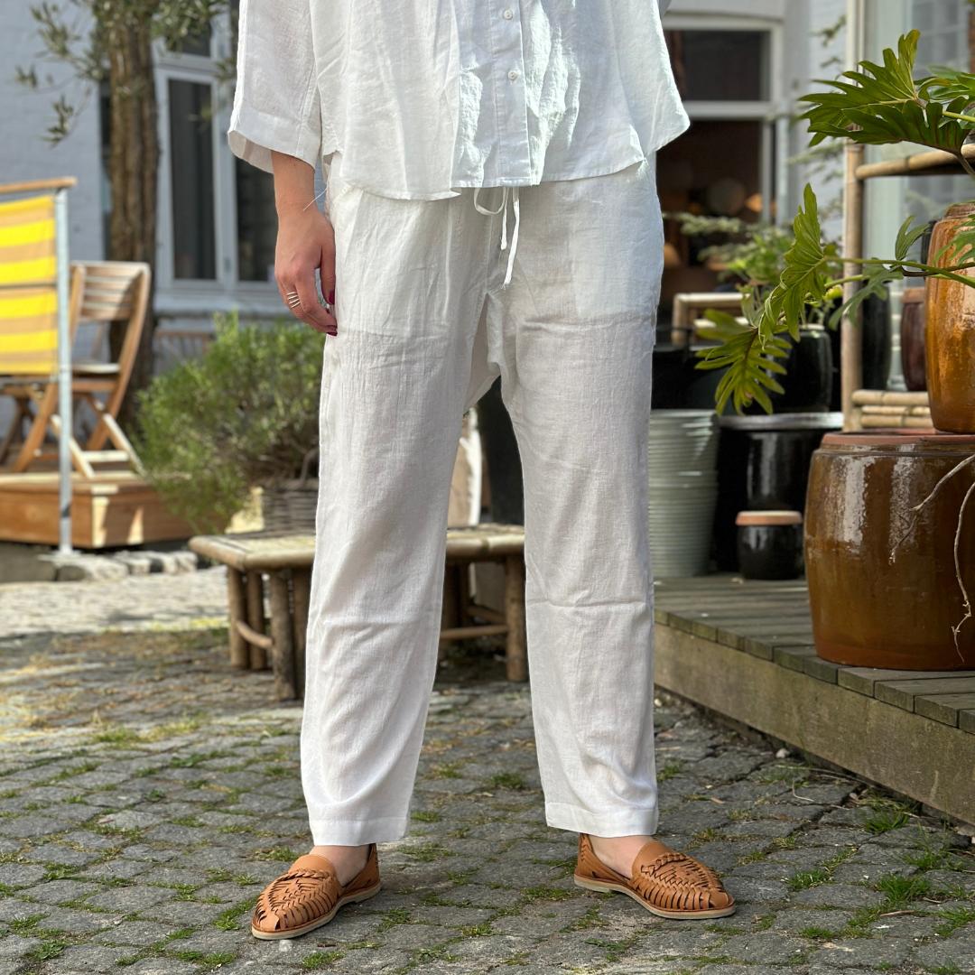 Milano Bukser - Hør - Bright White