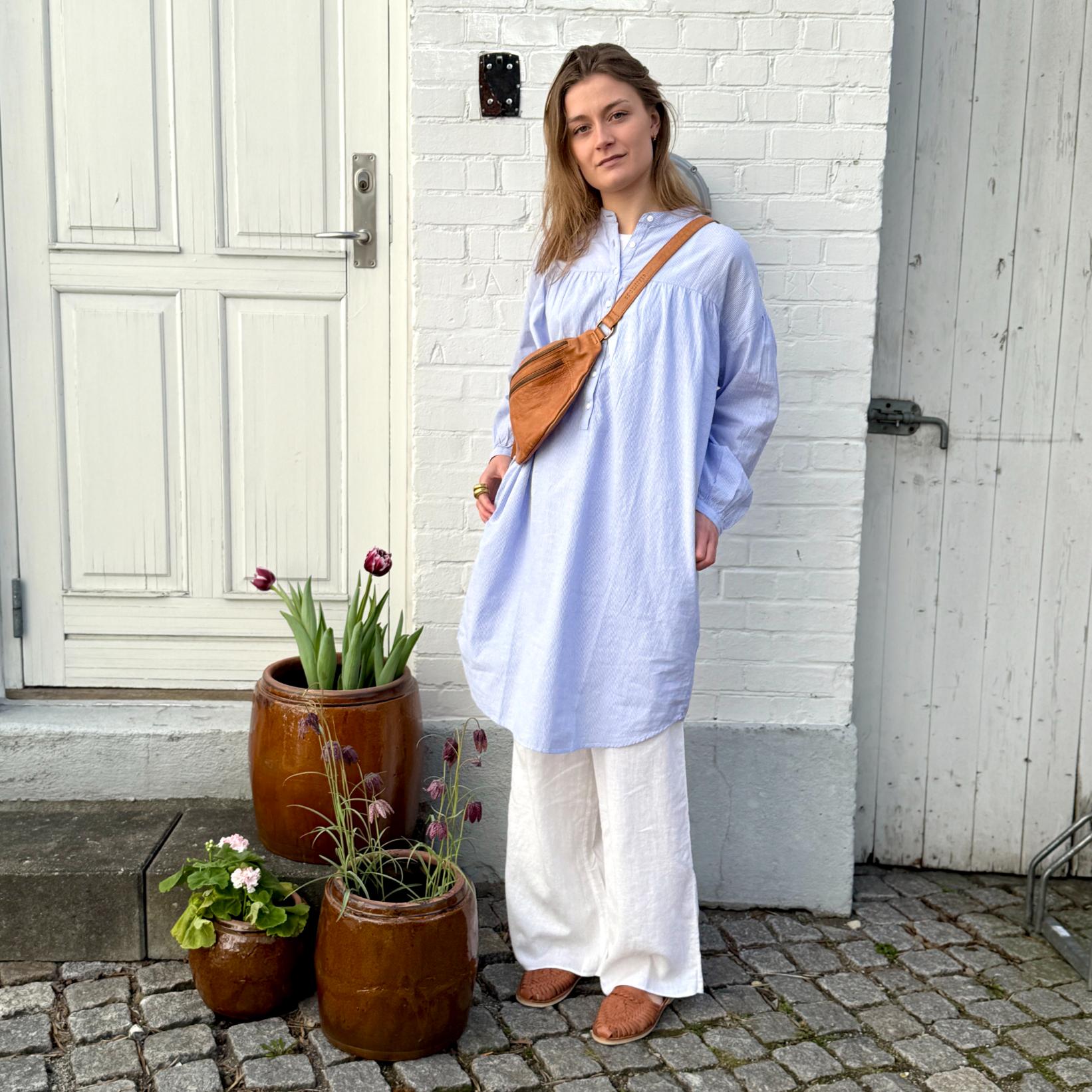 Paris Skjortekjole - Øko Bomuld - Baby Lavender Stripe