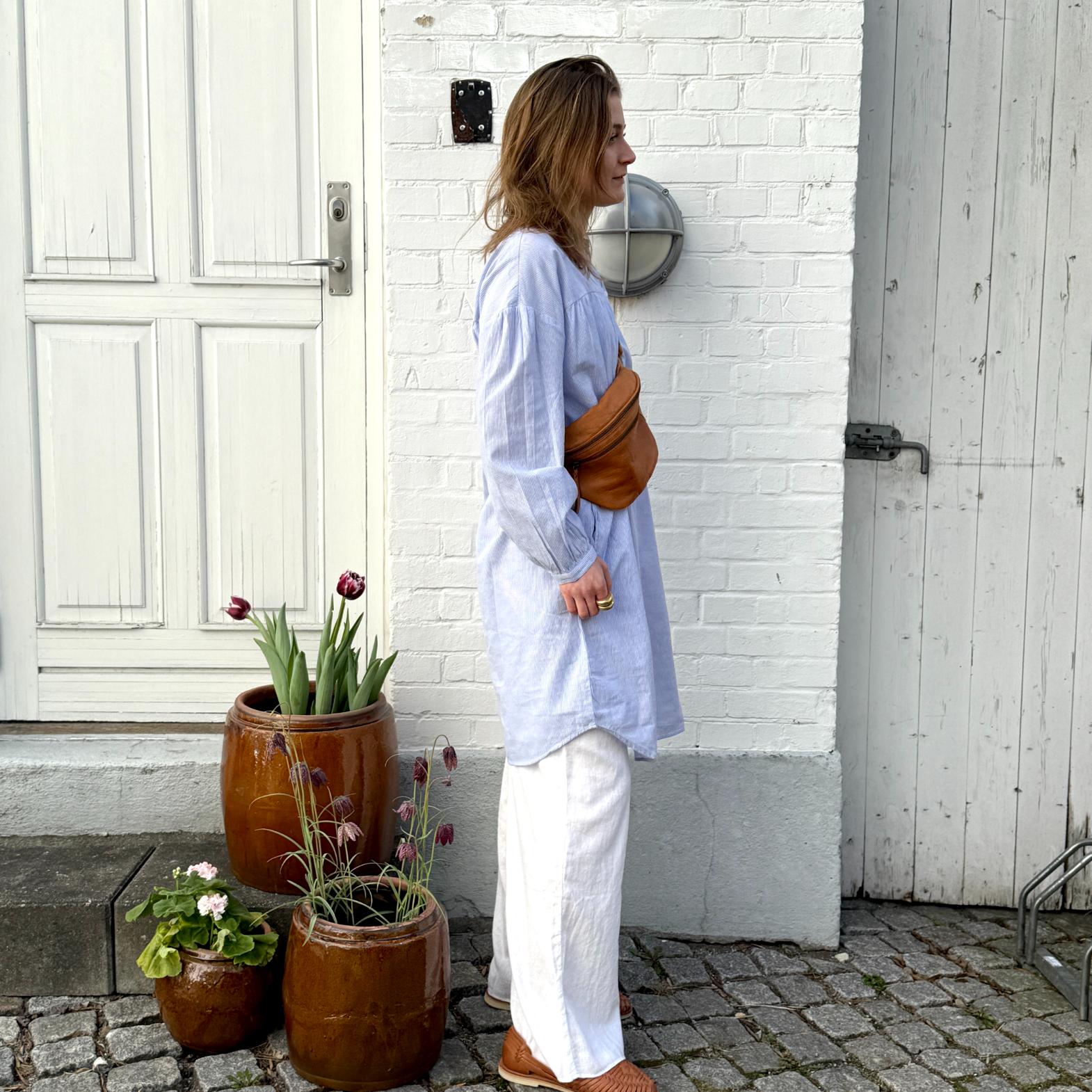 Paris Skjortekjole - Øko Bomuld - Baby Lavender Stripe