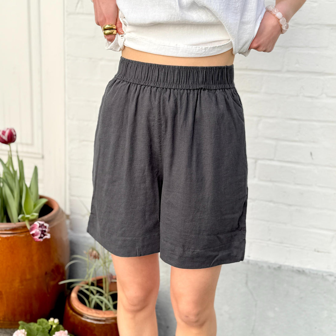 Sydney Shorts - Hør - Phantom