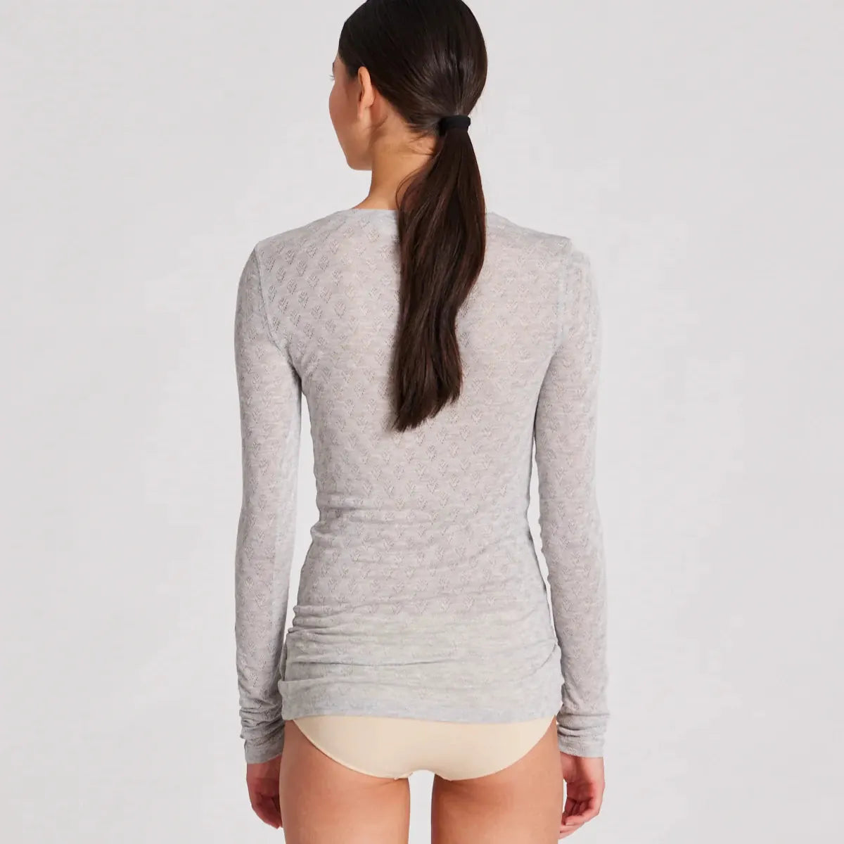 Fermi Bluse - Viskose/Silke - Light Grey Melange