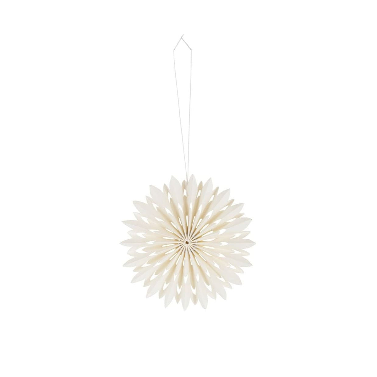 Papirsornament i en smuk snefnug form