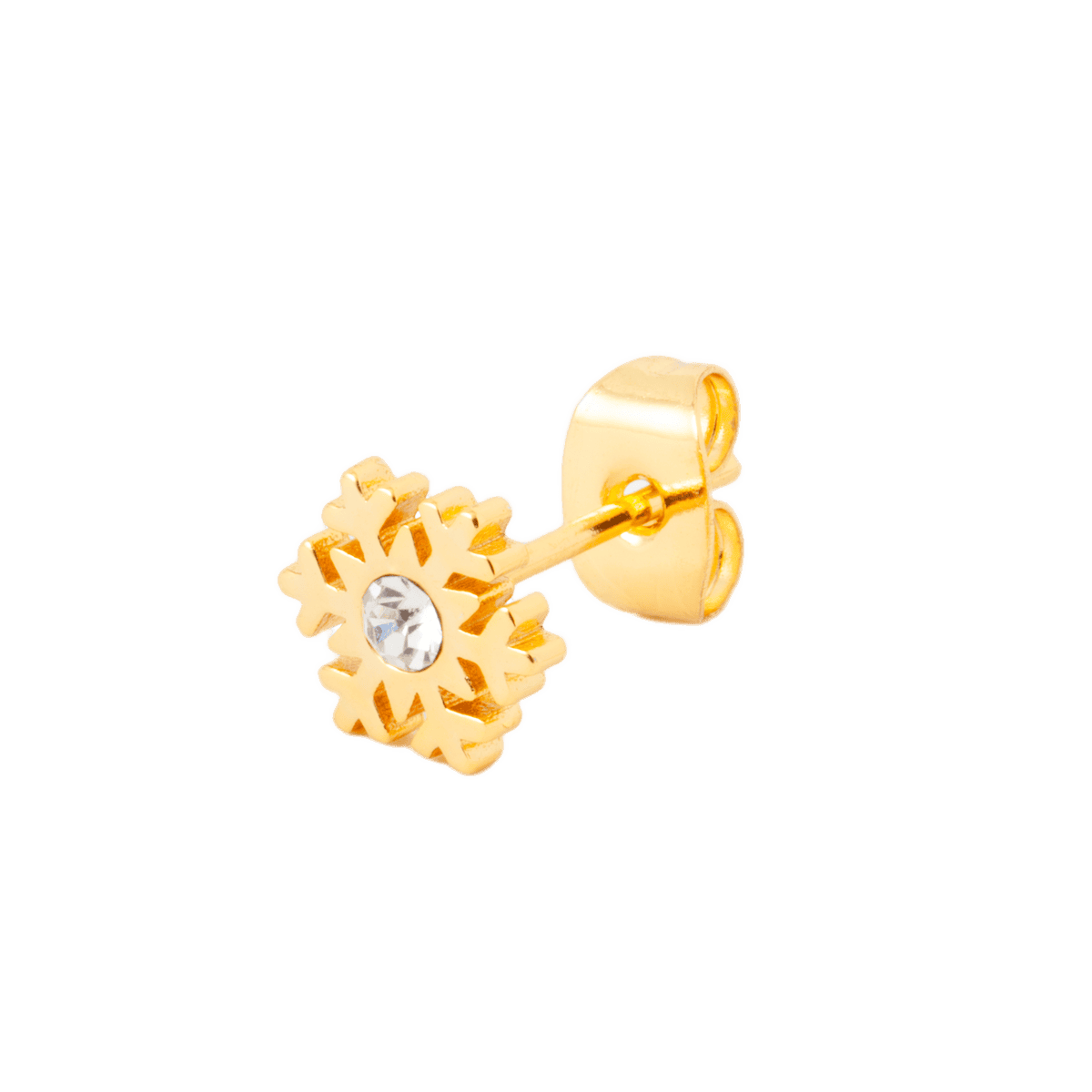 En guld ørering formet som en snefnug fra lulu cph