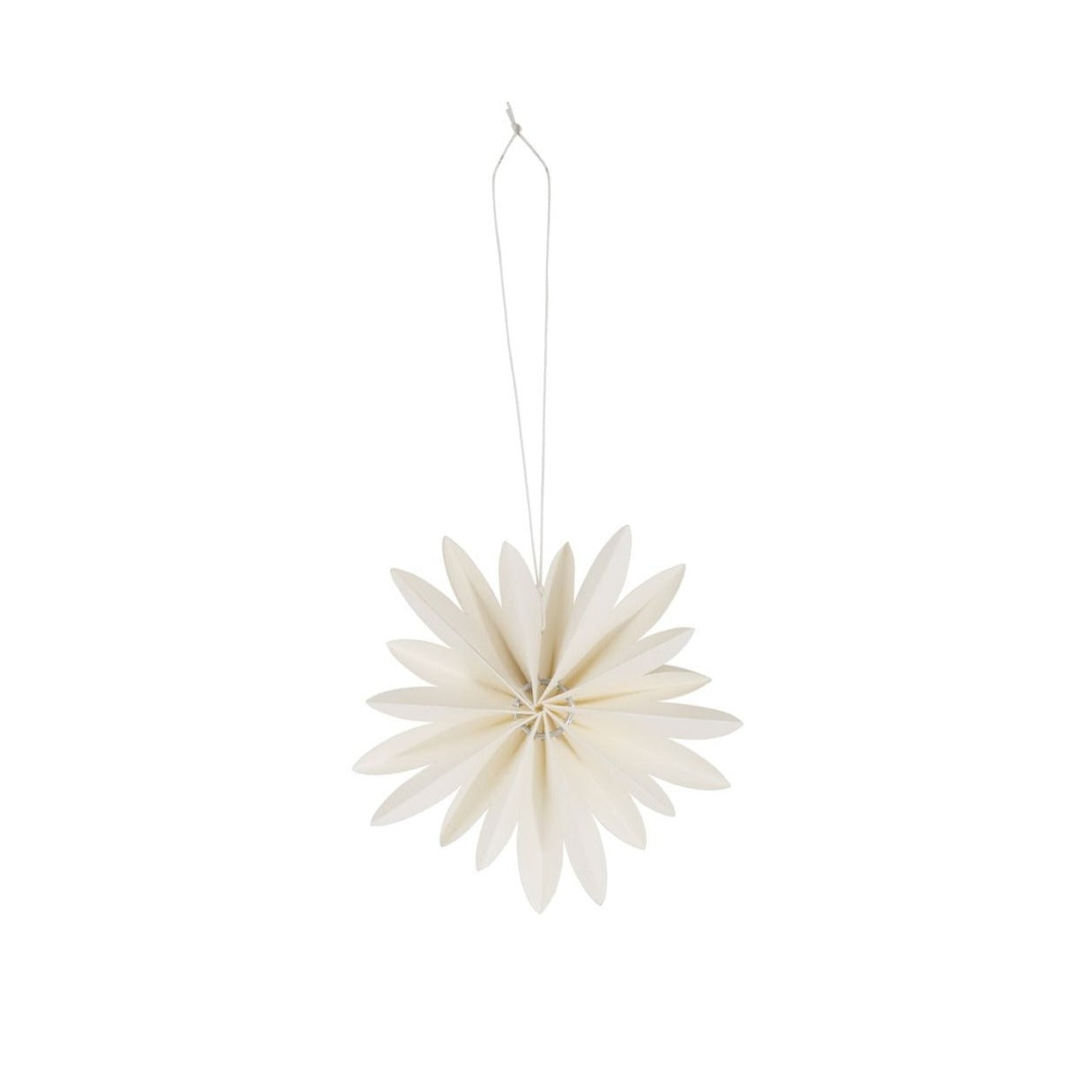 Hvid papirsornament formet som en blomst