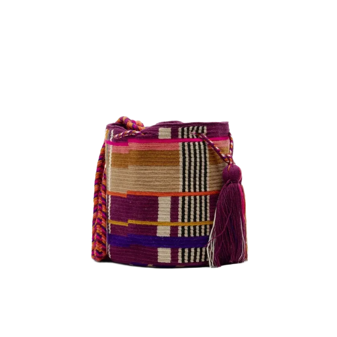 Lilla og beige brun crossbody taske fra GUANABANA