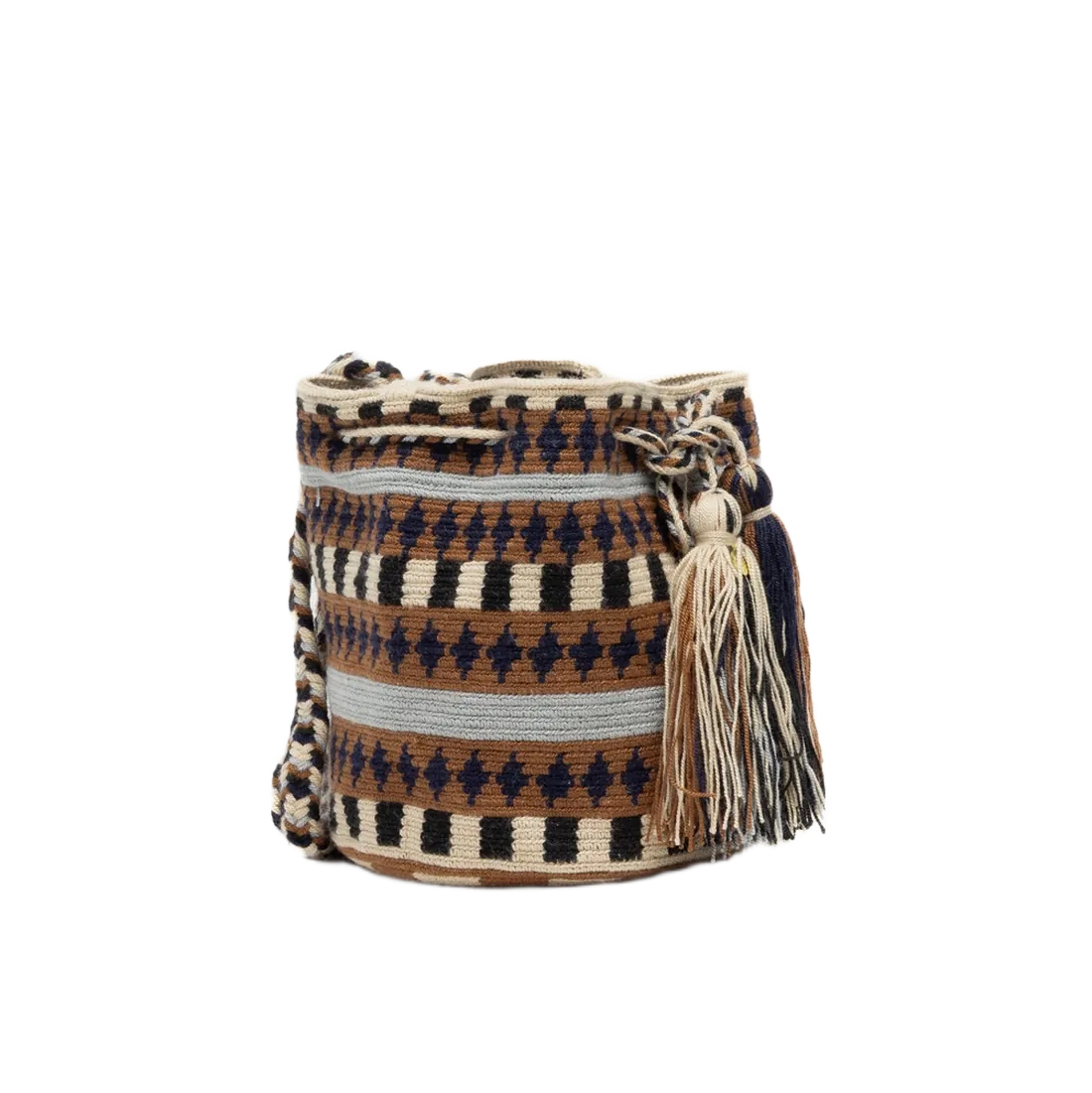 Lille GUANABANA Crossbody bag i M. Denne er i brune og blå farver