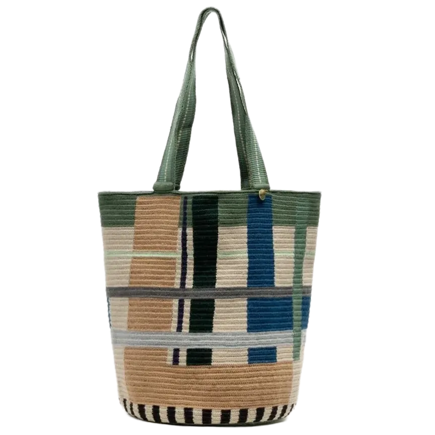 Totebag fra GUANABANA i fine farver som beige, grøn, offwhite og blå