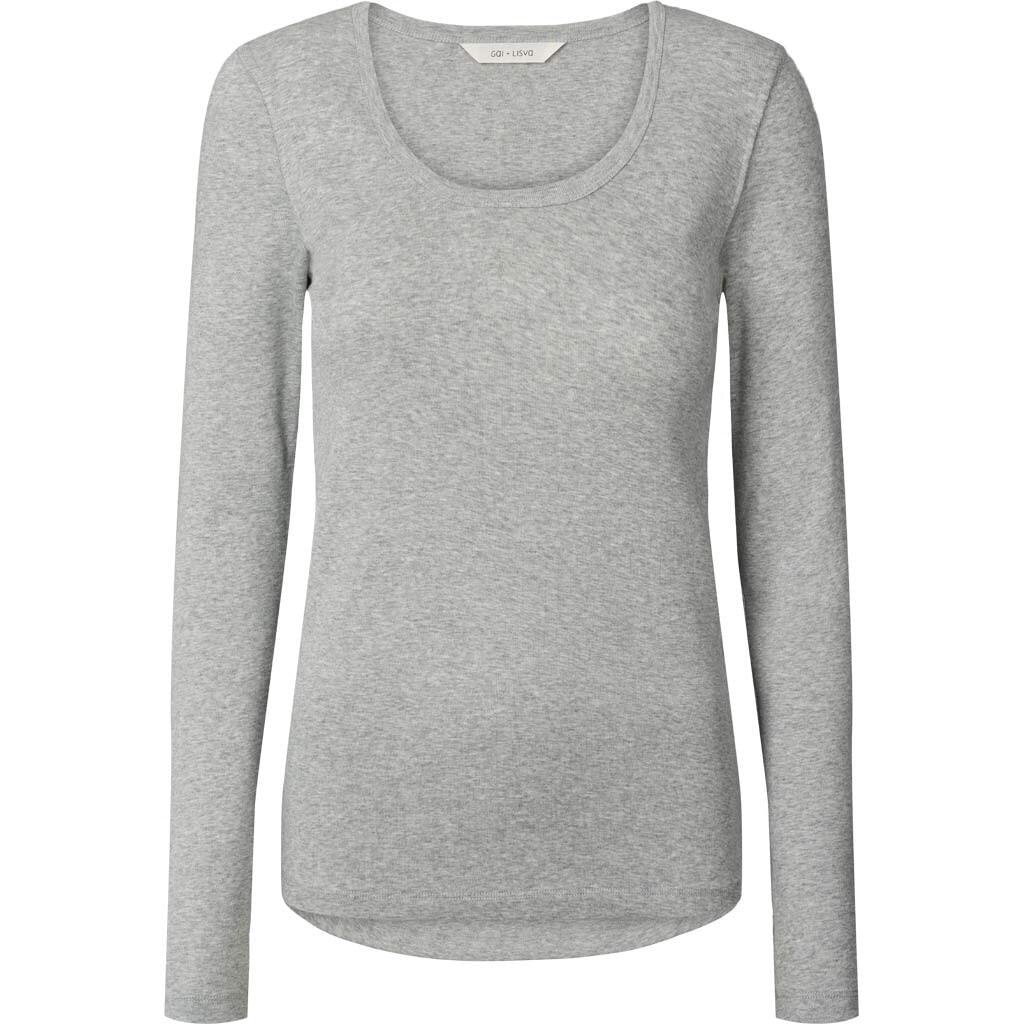 Ivy Bluse - 100% Øko Bomuld - Light Grey Melange