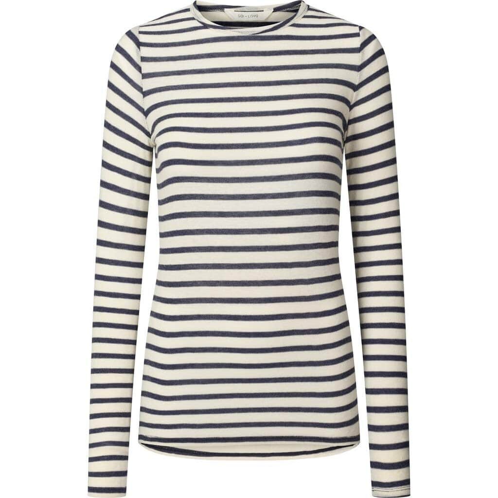 Thyra Bluse - Viskose/Uld - Reverse Denim Stripe