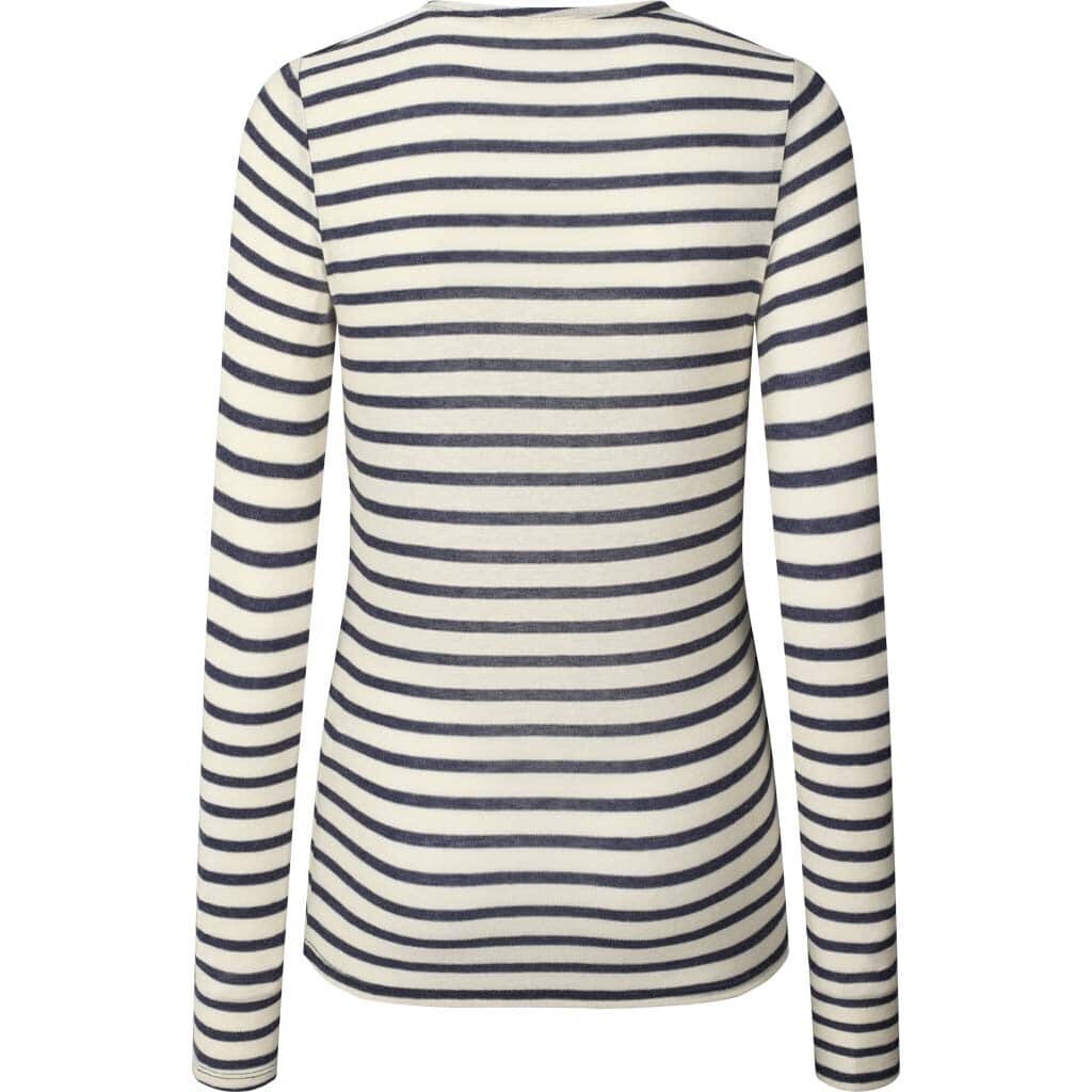 Thyra Bluse - Viskose/Uld - Reverse Denim Stripe