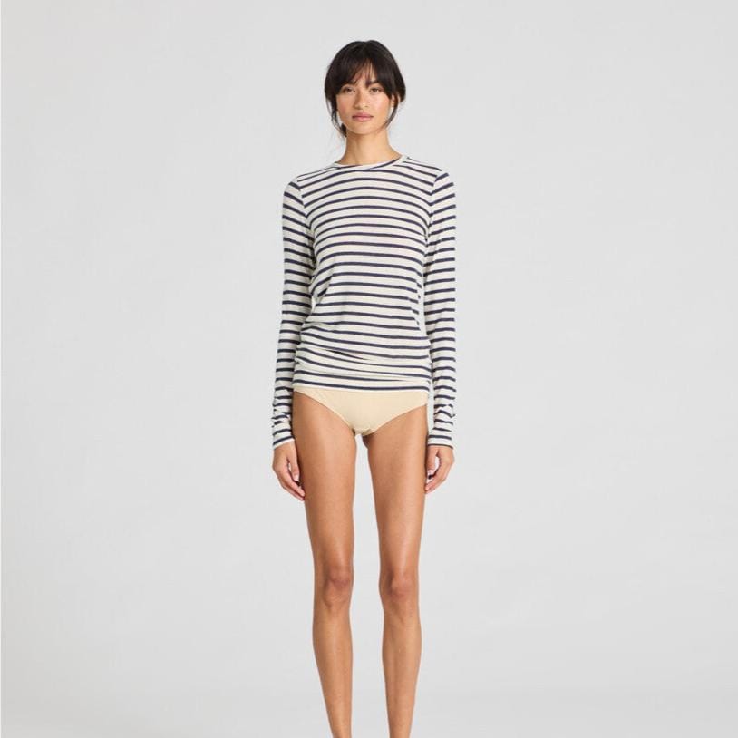 Thyra Bluse - Viskose/Uld - Reverse Denim Stripe