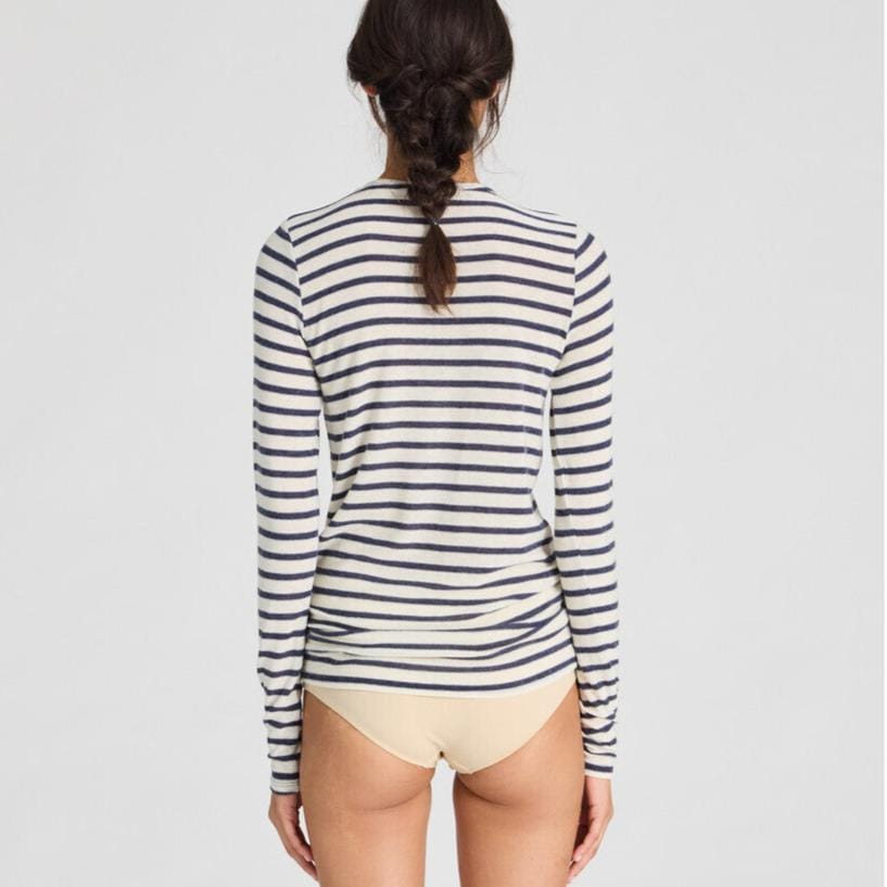 Thyra Bluse - Viskose/Uld - Reverse Denim Stripe