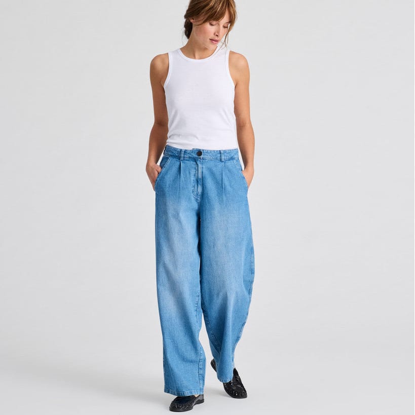 Natalie Bukser - Øko Bomuld - Blue Denim Washed
