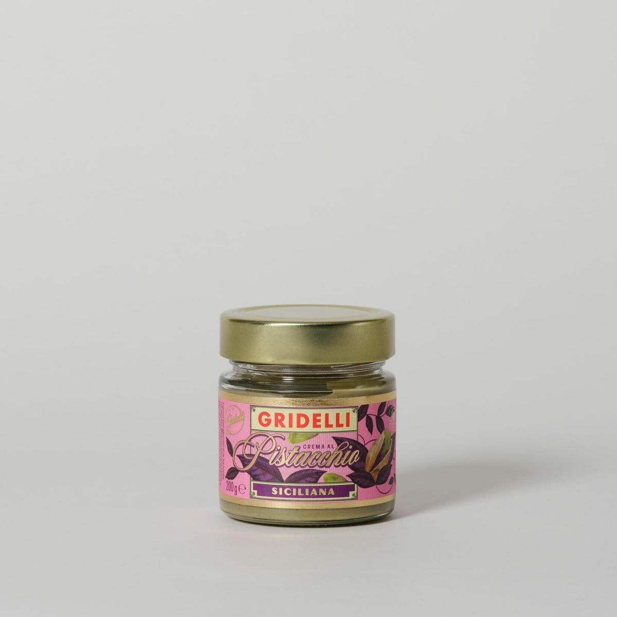 Sød og silkeblød pistacie creme fra Sicilien. Et af Gridellis mest elskede produkter, som desuden er helt fri for palmeolie.
