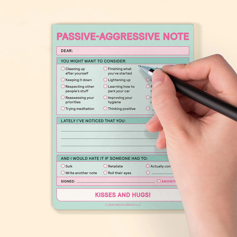 Passive Aggressive note fra New Mags