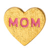 Guld hjerte ørering med ordet 'MOM' i pink indeni. Den perfekte ørering til enhver mor!