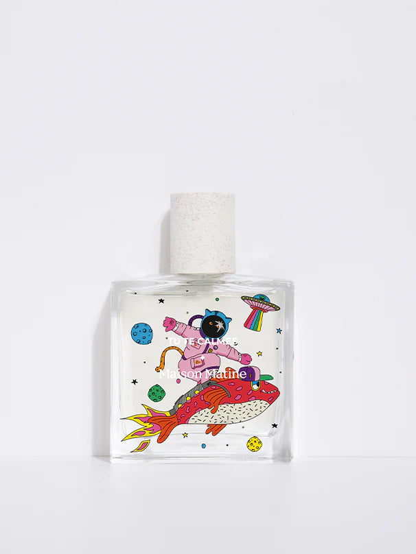 Lækker fransk parfume fra maison martine med en astronaut på