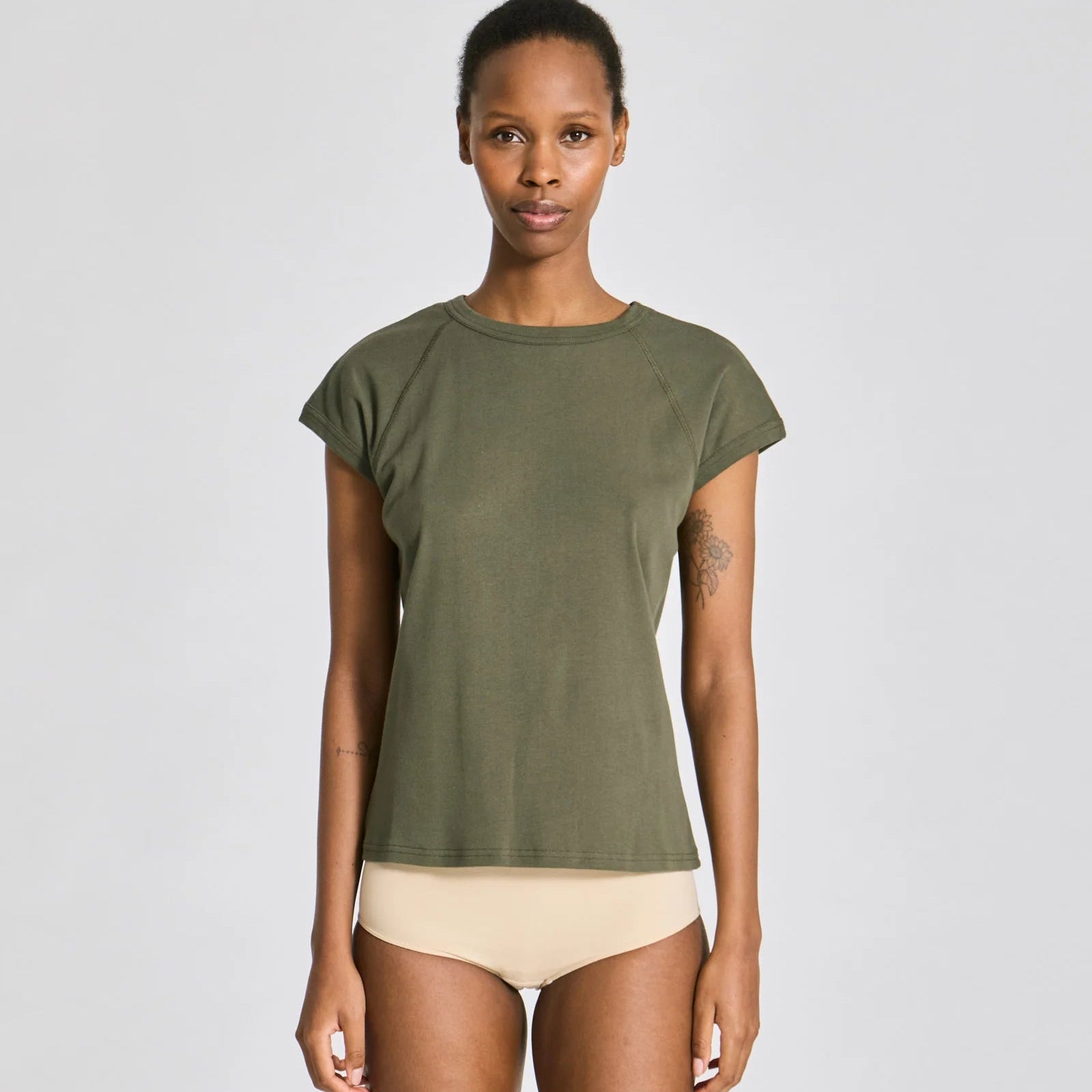 Malou T-shirt - Øko Bomuld - Olive Night