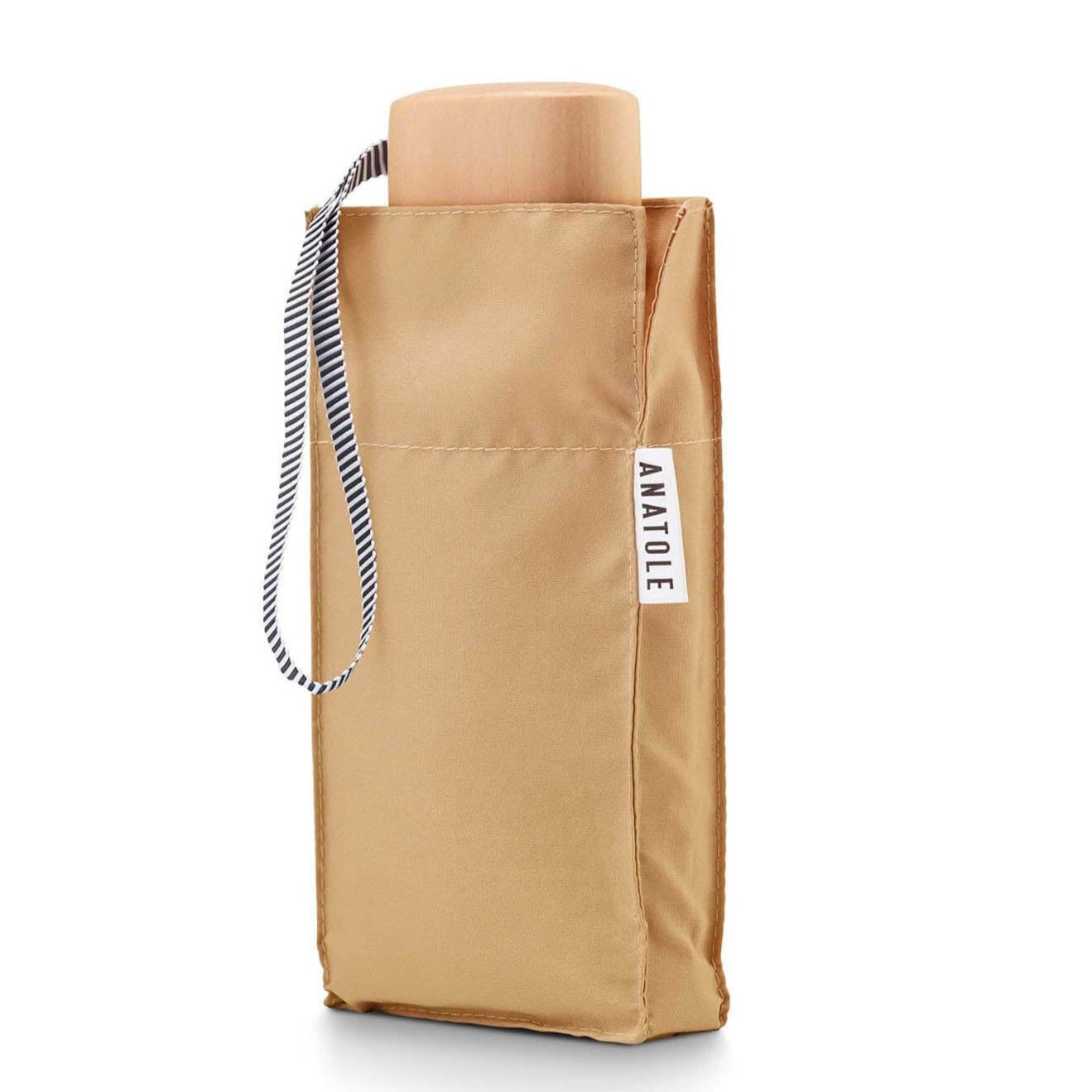 Lille paraply en en fin cream beige farve - nem at have med på farten!