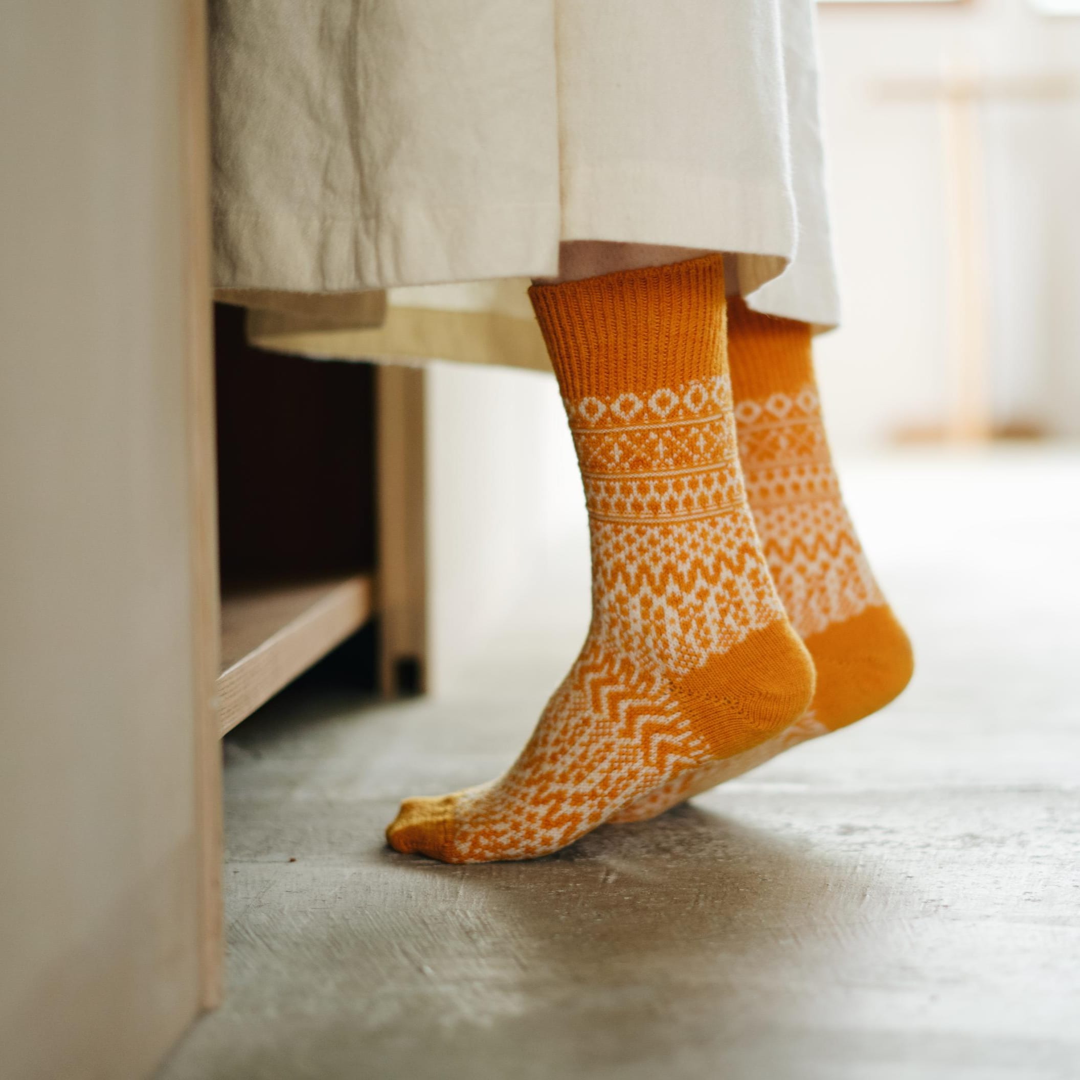 OSLO Sokker Jacquard - Uld - Lantern Orange (NK0101)