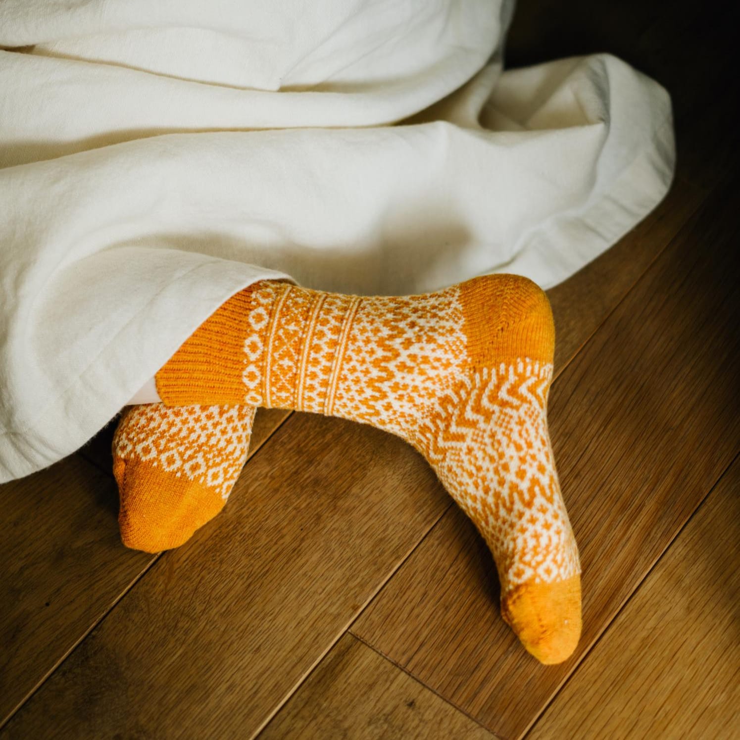 OSLO Sokker Jacquard - Uld - Lantern Orange (NK0101)