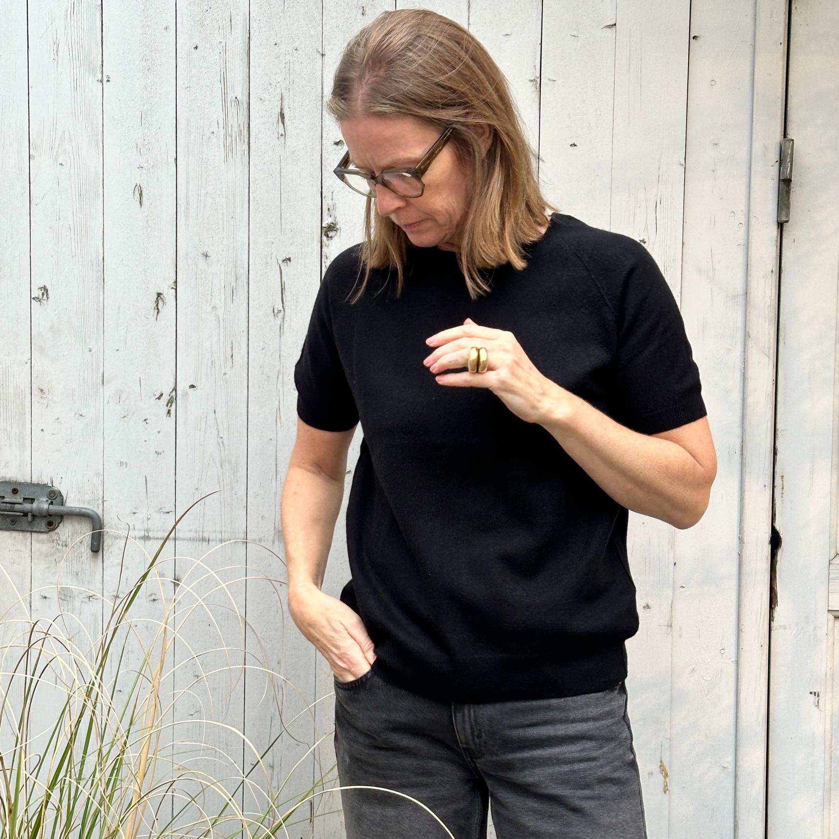 Raglan S/S Crew Neck - Velvet Black