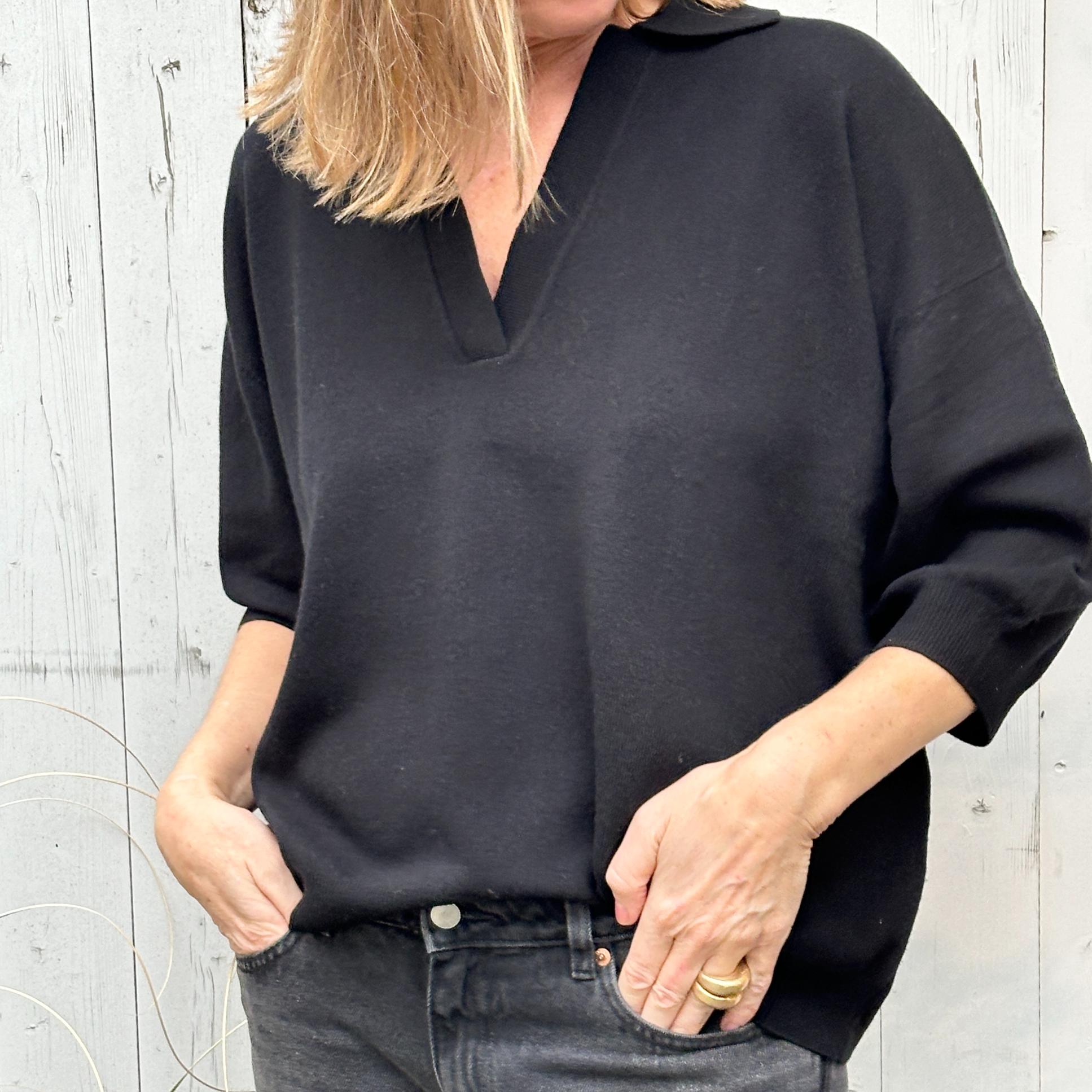 Vibeke V Neck - Velvet Black