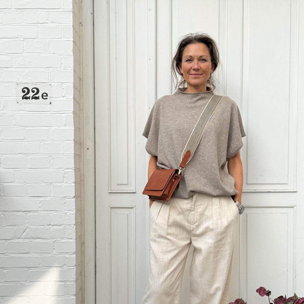 Viveka Crewneck Strik - Rice Flower