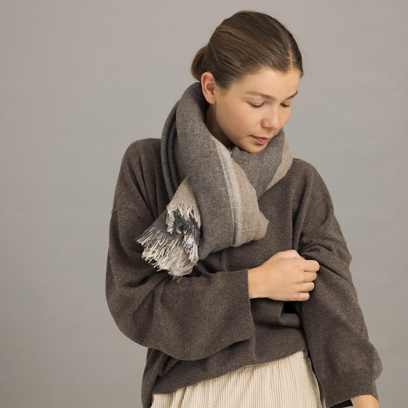 Fernando Tørklæde - Uld - Beige Greyish