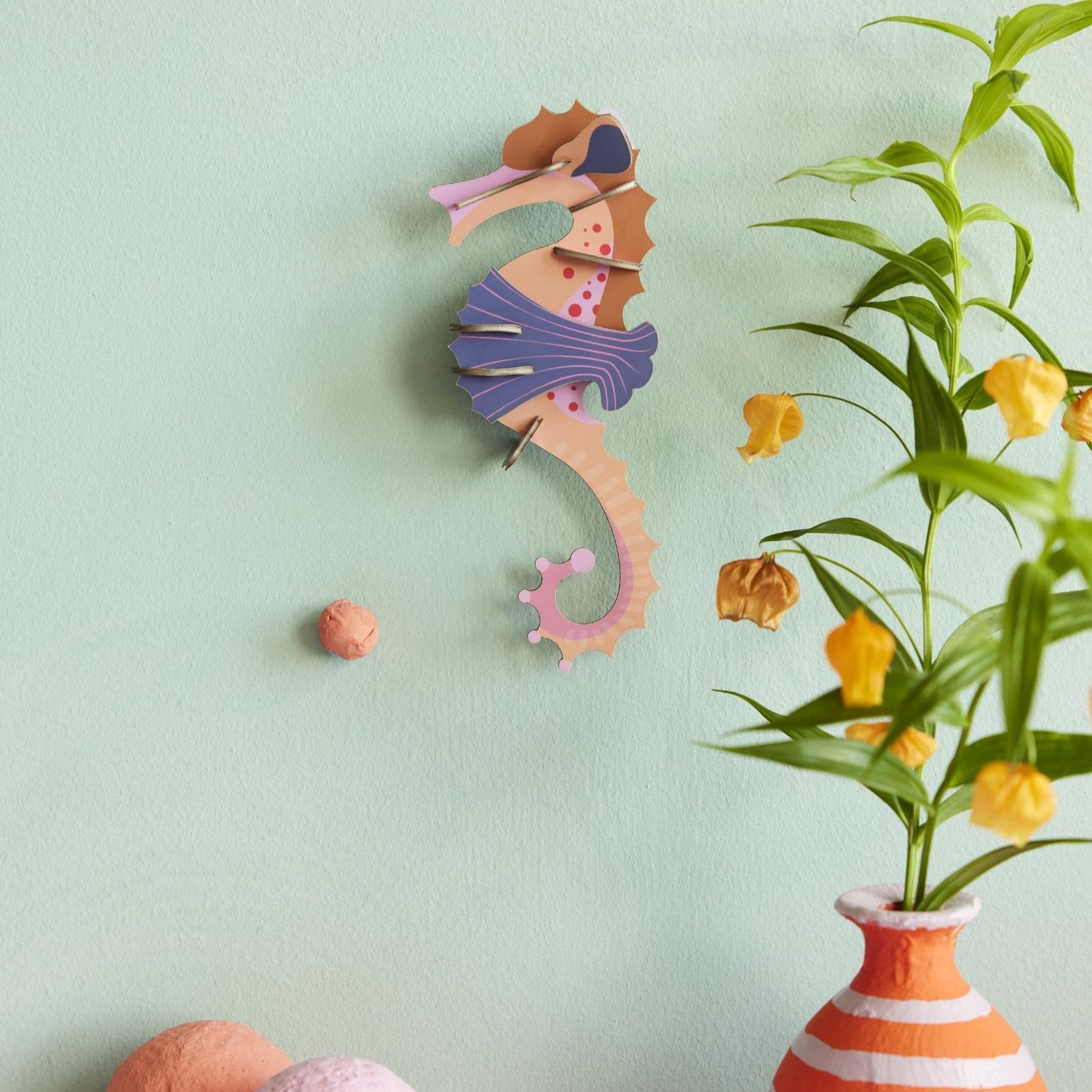 Vægdekoration - Pink Seahorse