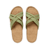 Shangies Woman 1, Green Leaves er en komfortabel grøn sandal lavet i natur jute