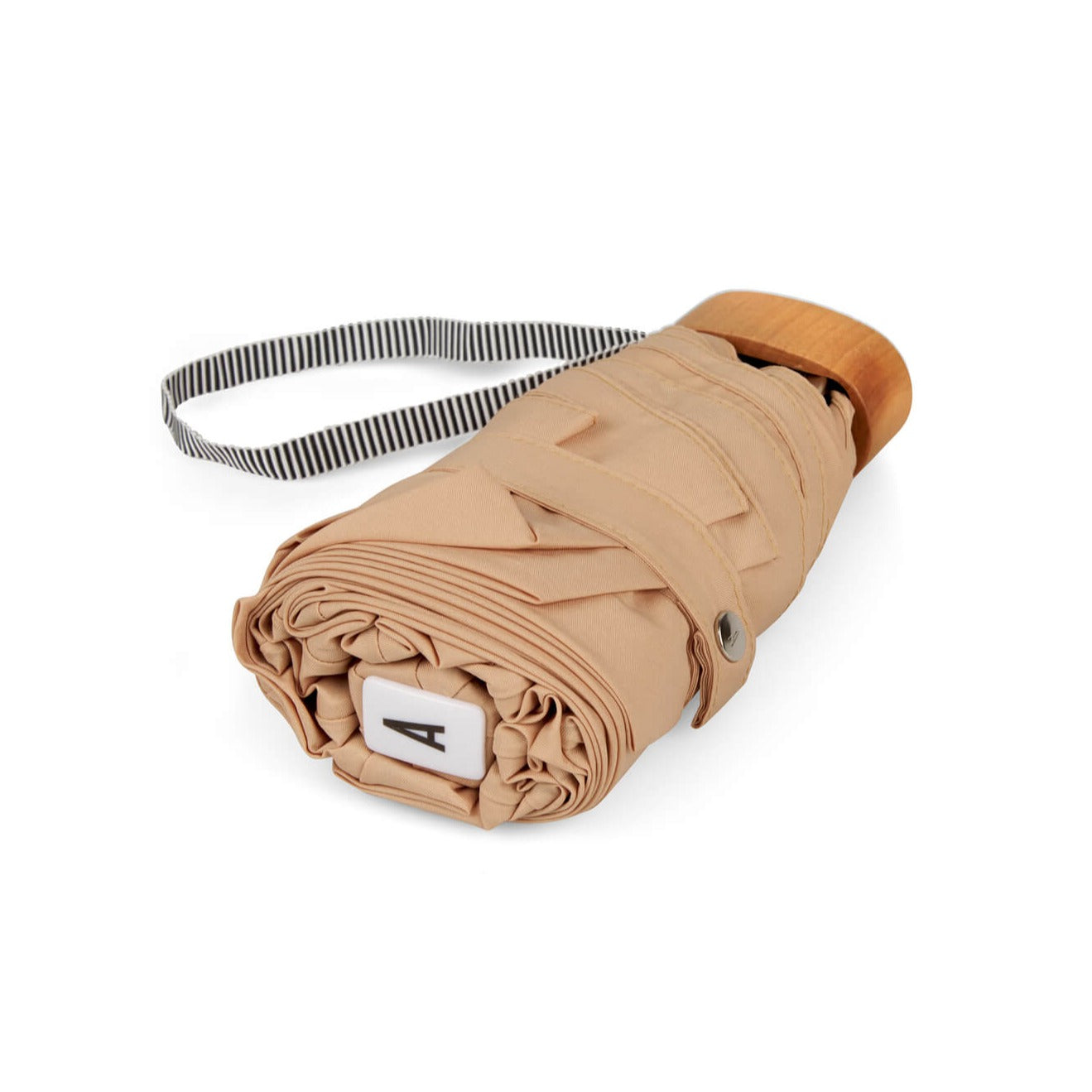 Lille paraply en en fin cream beige farve - nem at have med på farten!