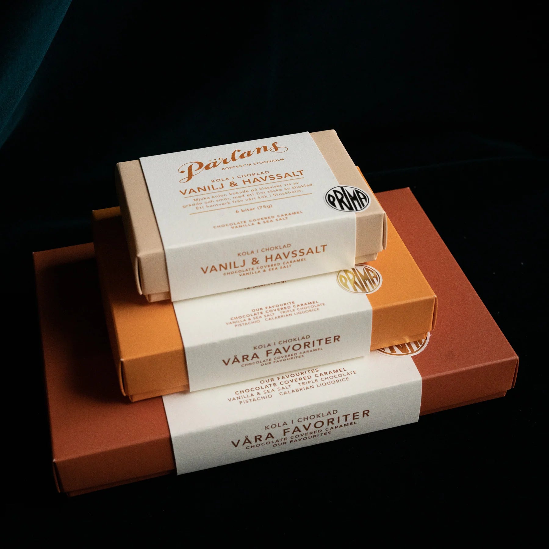 Våre Favoriter Chokolade Overtrukket Karameller - 12 stk.