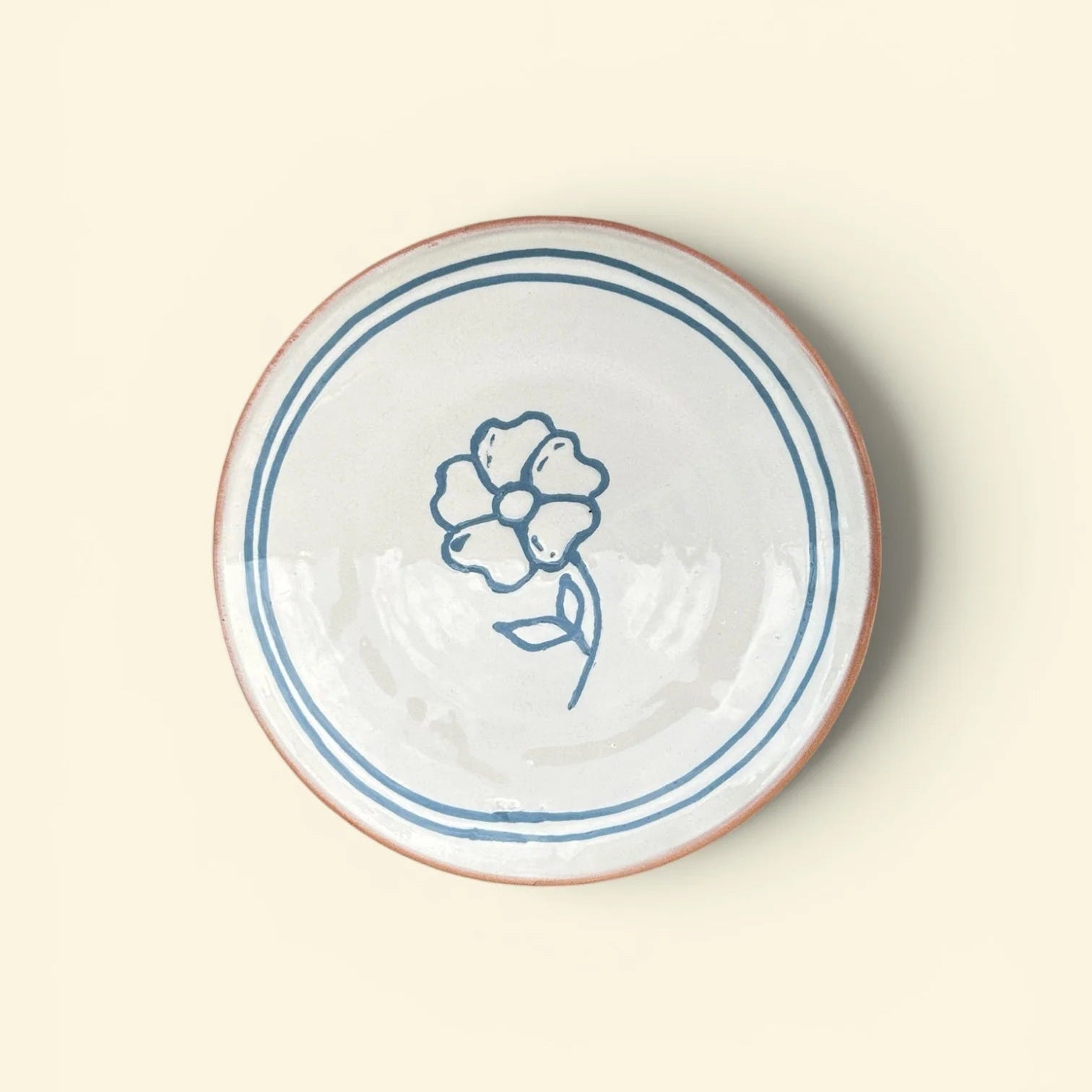Rumænsk Tallerken - Simone Double Flower New Blue