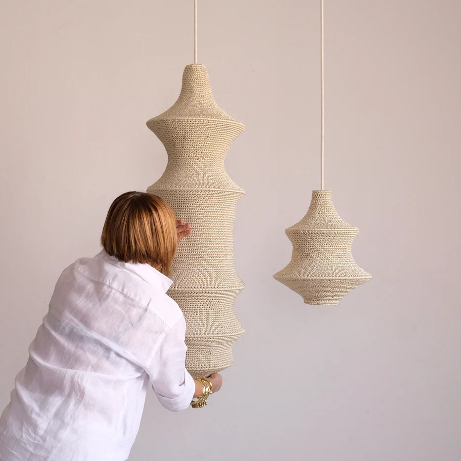 Saint II Hæklet Loftslampe - Beige