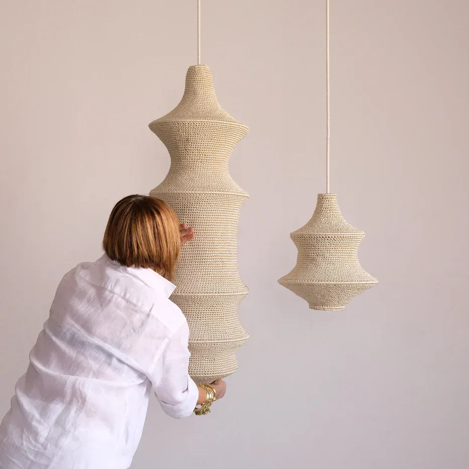 Saint II Hæklet Loftslampe - Beige