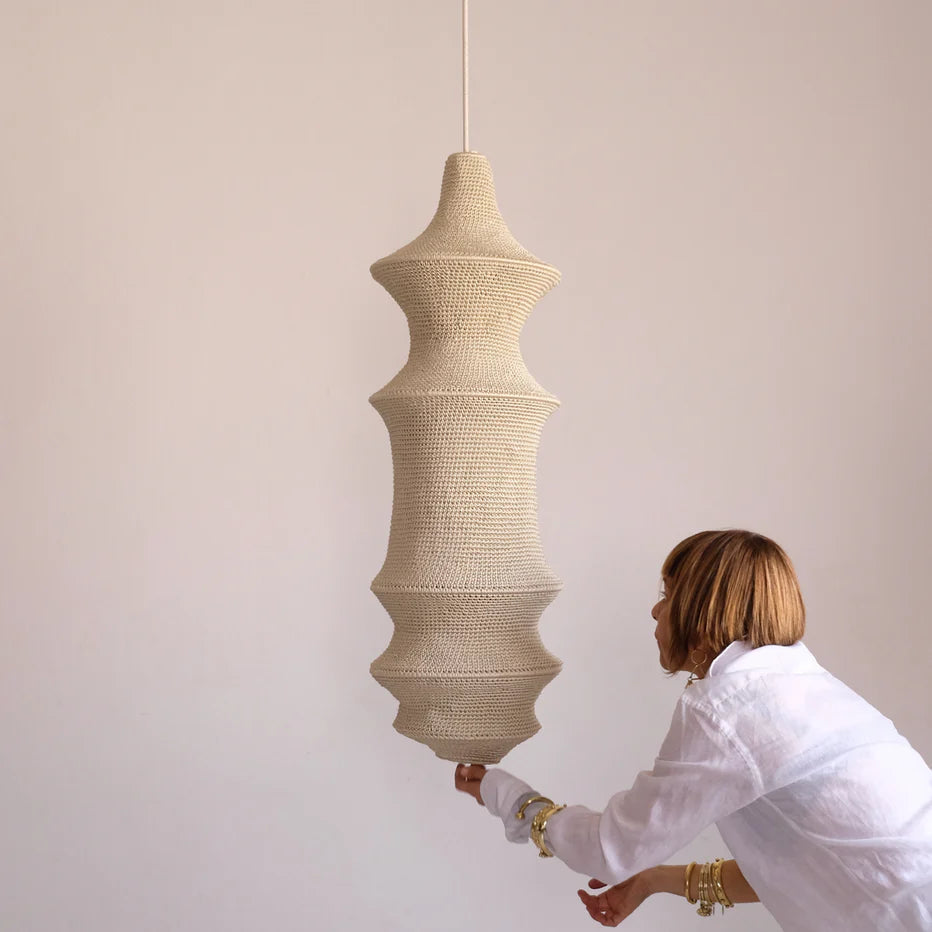 Saint II Hæklet Loftslampe - Beige