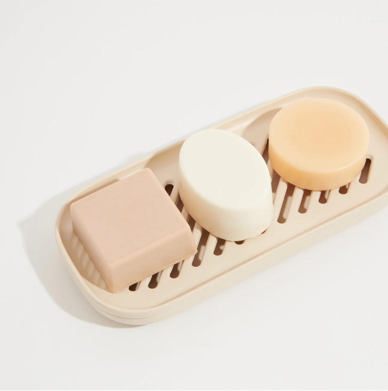 Selvdrænende Sæbeskål - Beige