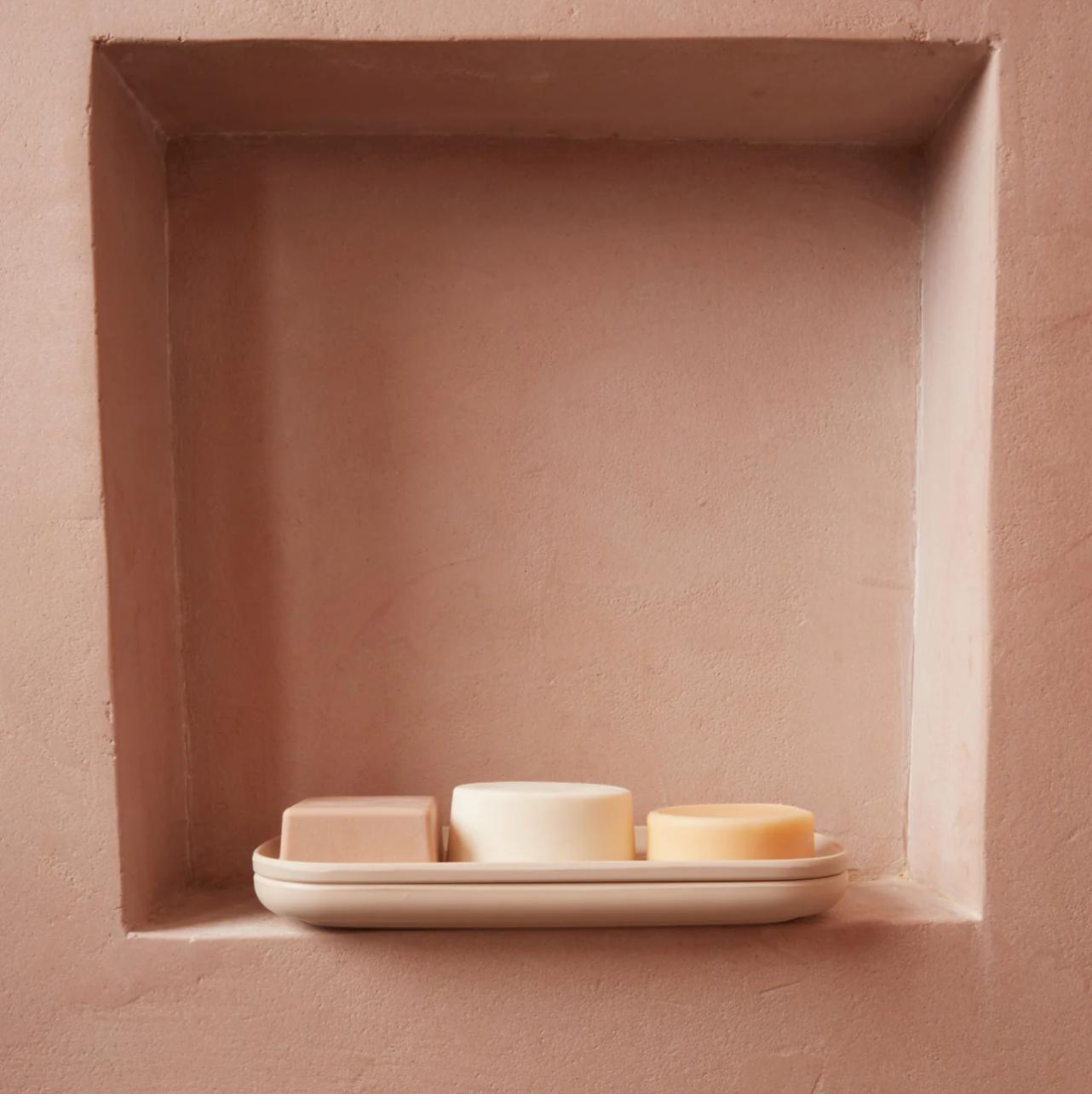 Selvdrænende Sæbeskål - Beige