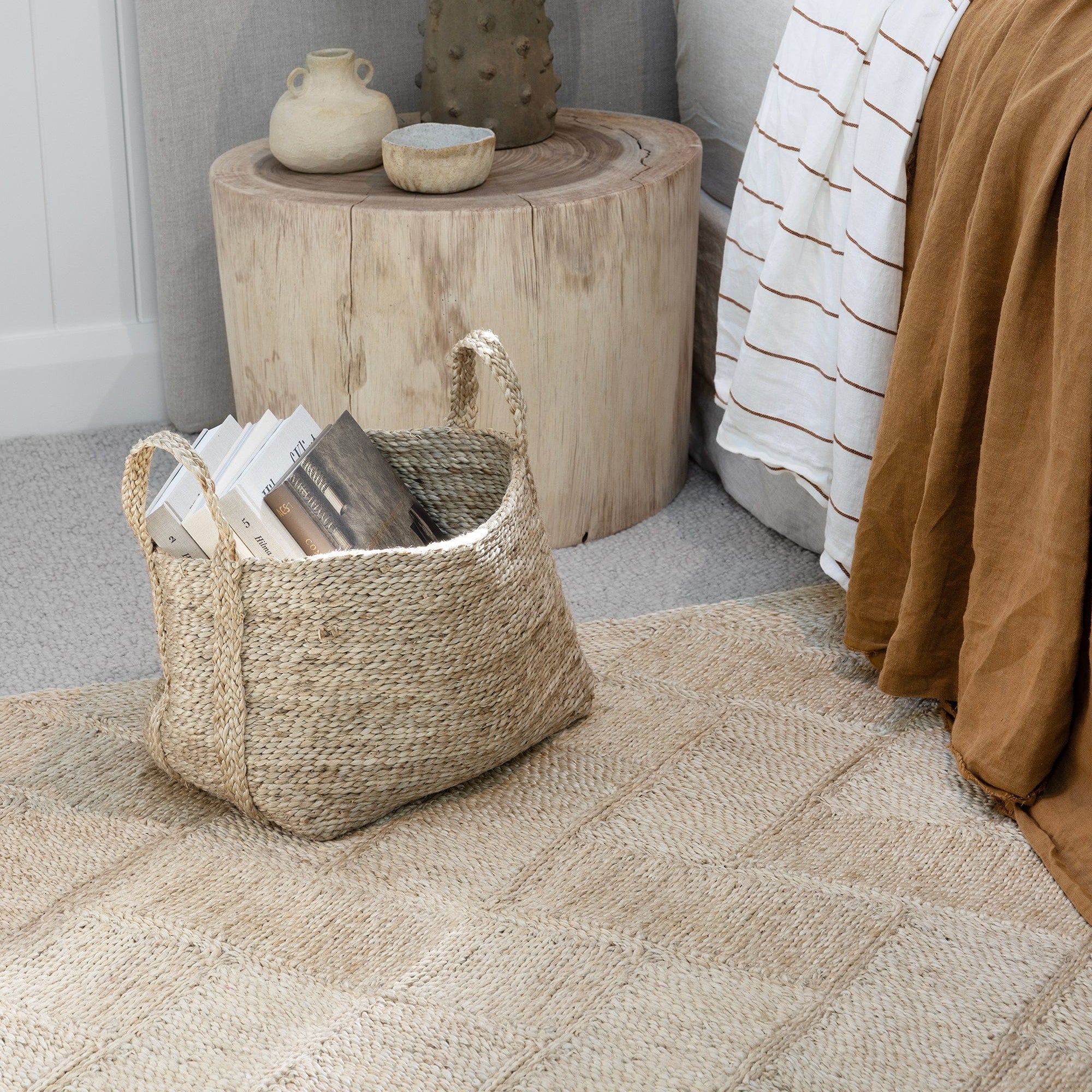 Firkantet Kurv - Jute - Natural