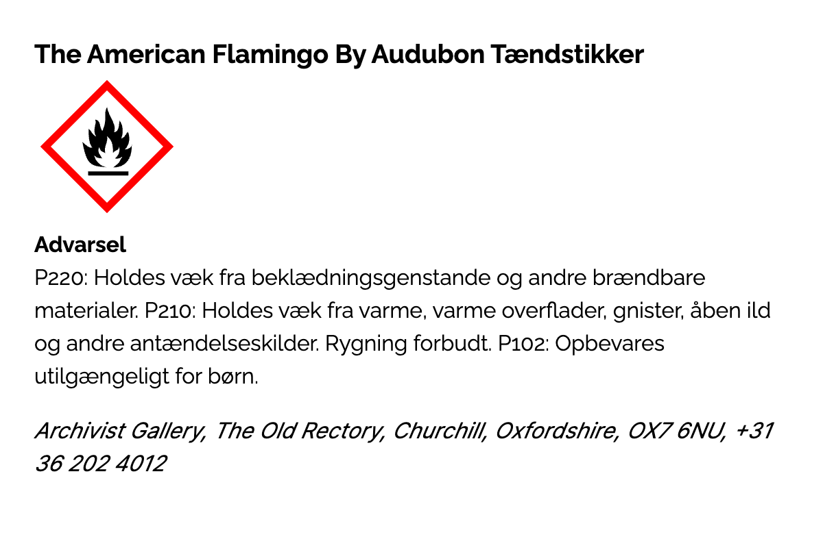 Tændstikker - The American Flamingo By Audubon