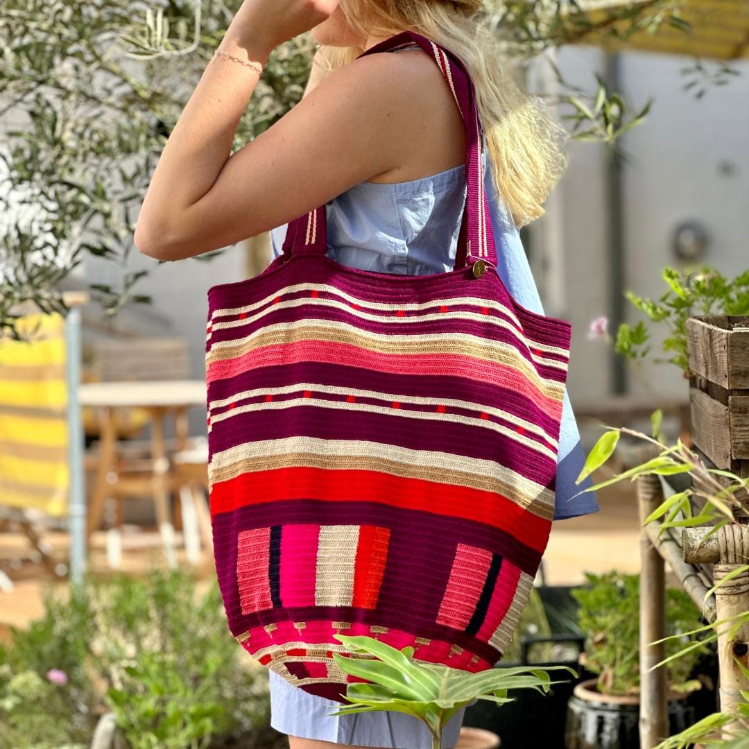 Tote Bag - SEAL - Burgundy & Pink