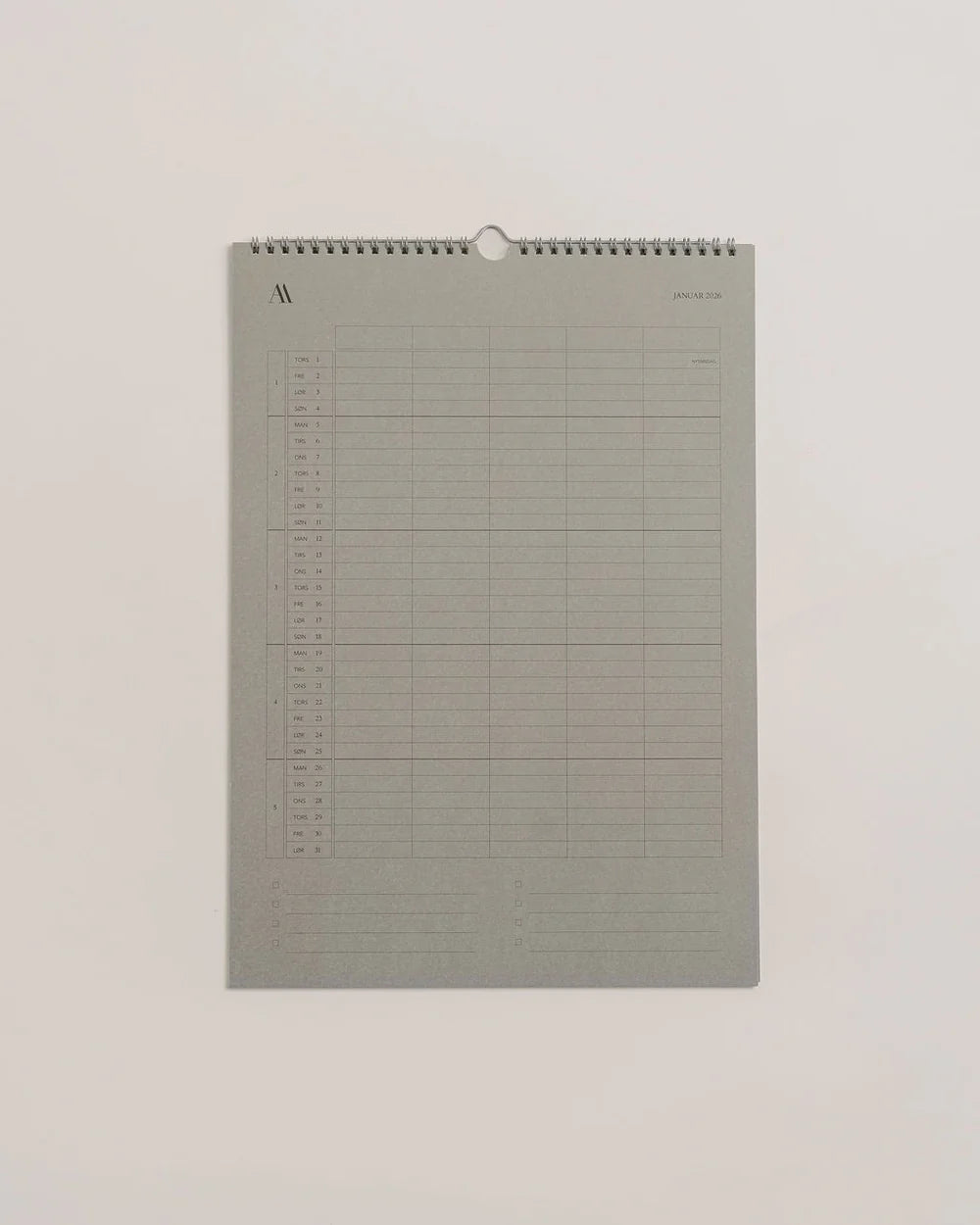 Atelier Aarhus vægkalender 2026