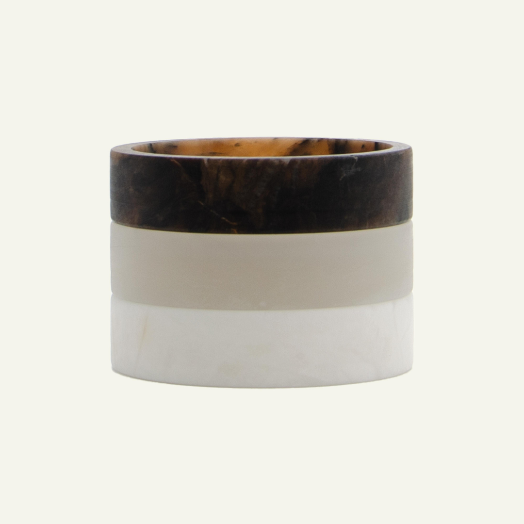 CANDL STACK, Large Holder Alabaster - Brown