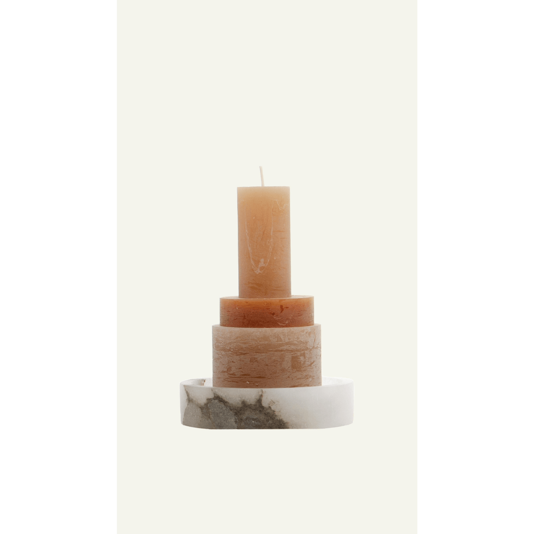 CANDL STACK, Large Holder Alabaster - White