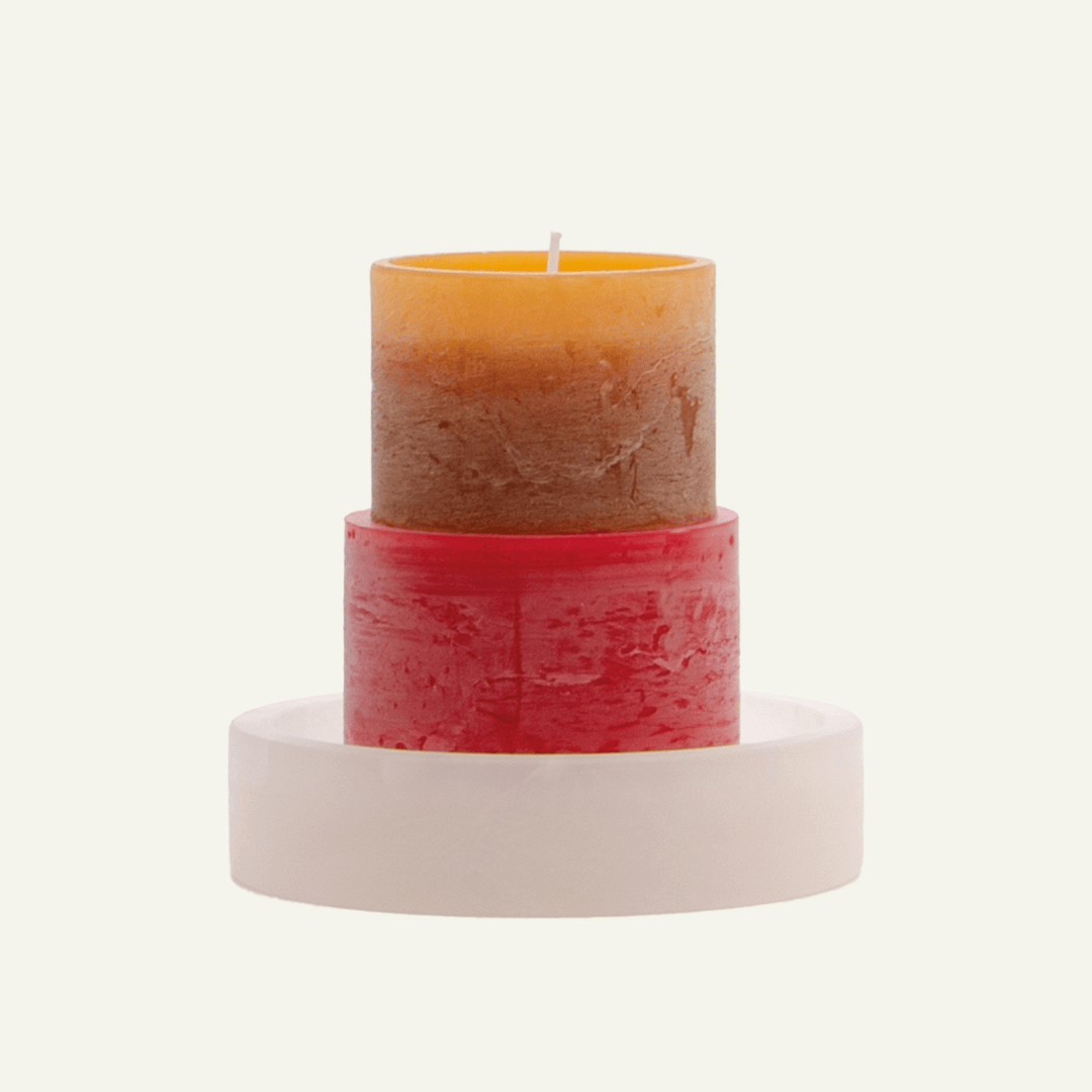 CANDL STACK, Large Holder Alabaster - White