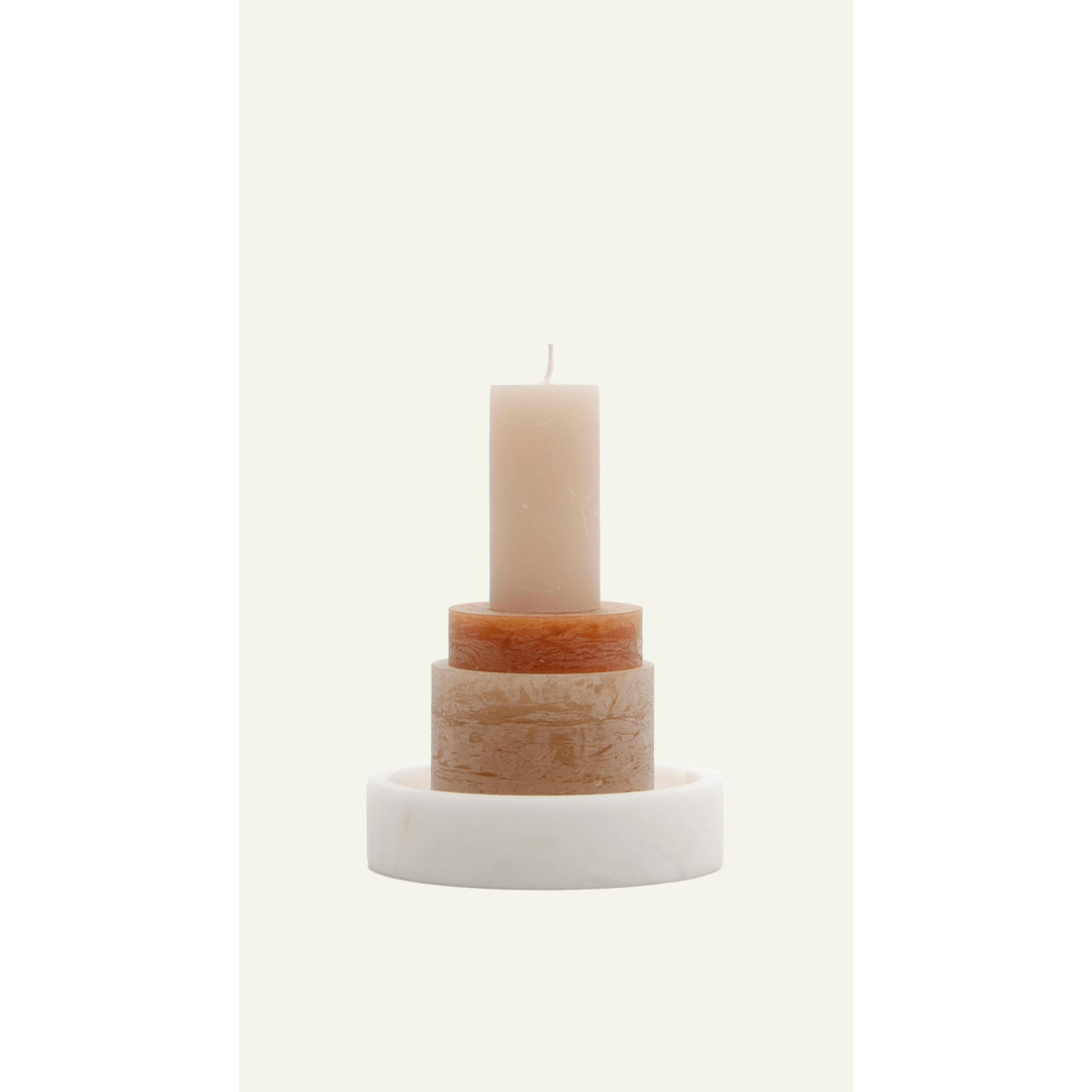 CANDL STACK, Large Holder Alabaster - White