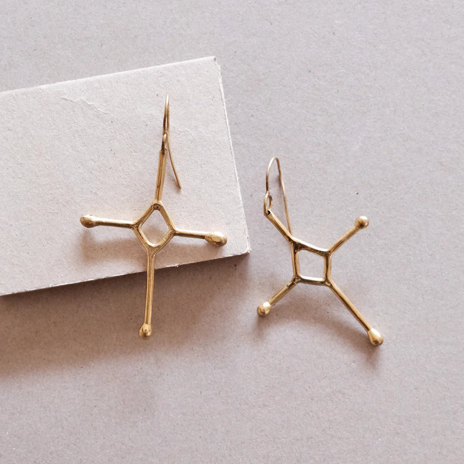 Amazigh Cross Øreringe - Messing