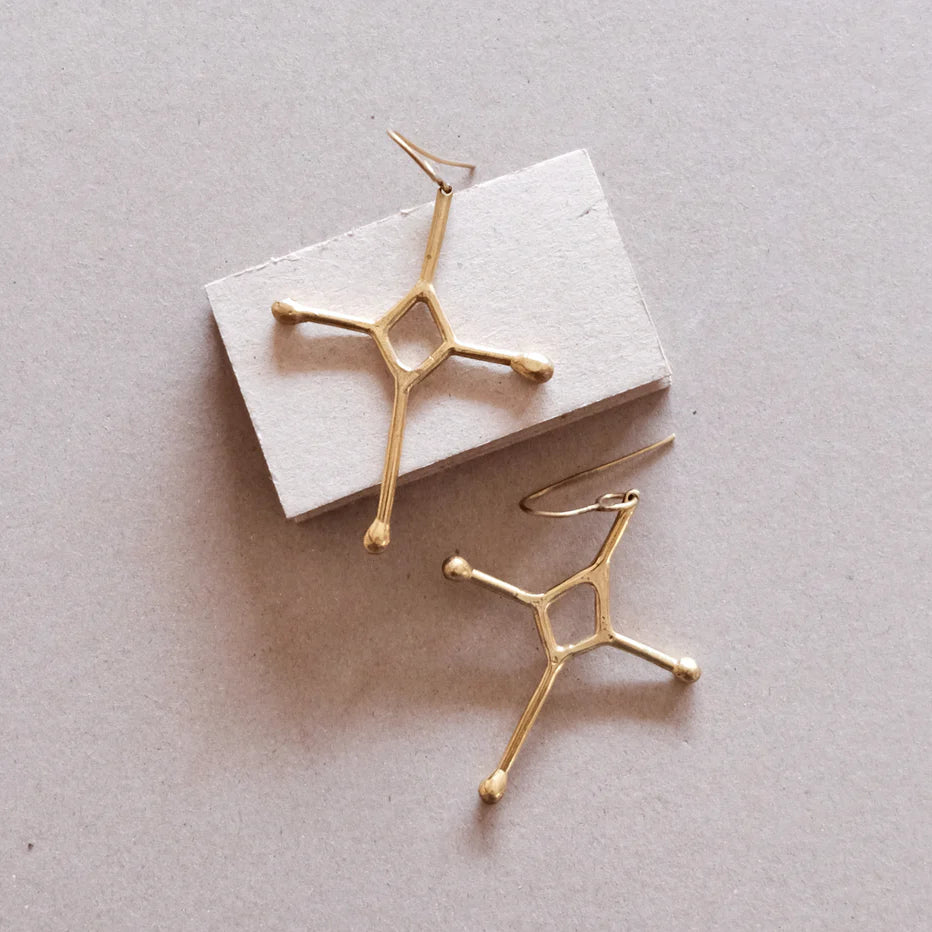 Amazigh Cross Øreringe - Messing